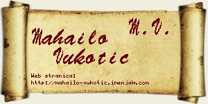 Mahailo Vukotić vizit kartica